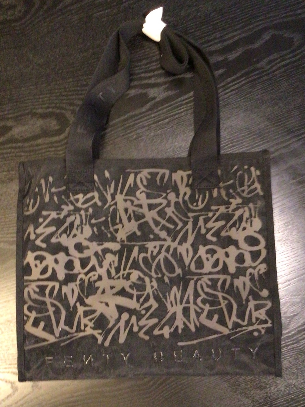 Fenty Beauty Black Tote with black Graffiti Print